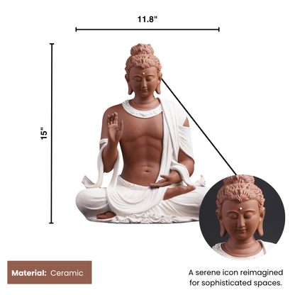 The Healing Spirit - High Porcelain Buddha Statue - 1.2 feet Tall