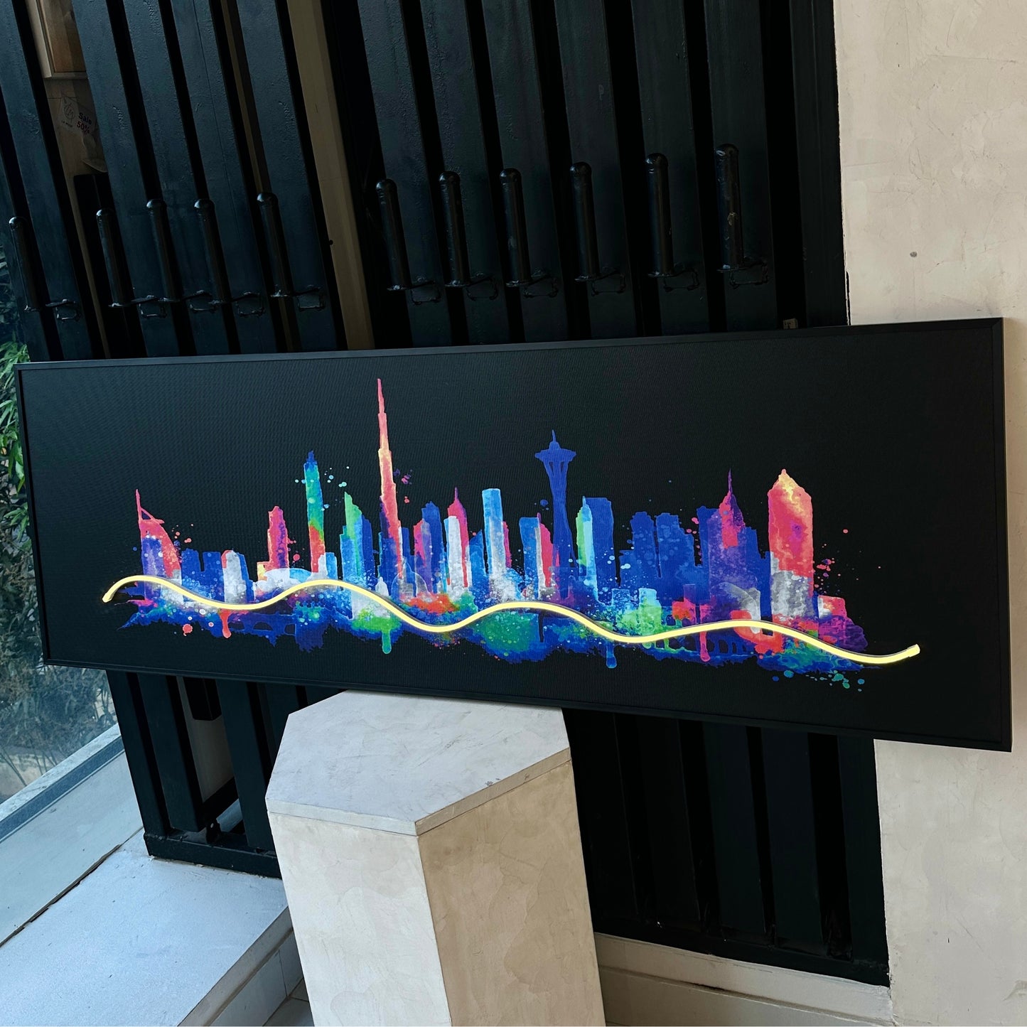 Skyline - Dubai Cityscape inspired LED Wall Art ~ 5 ft long