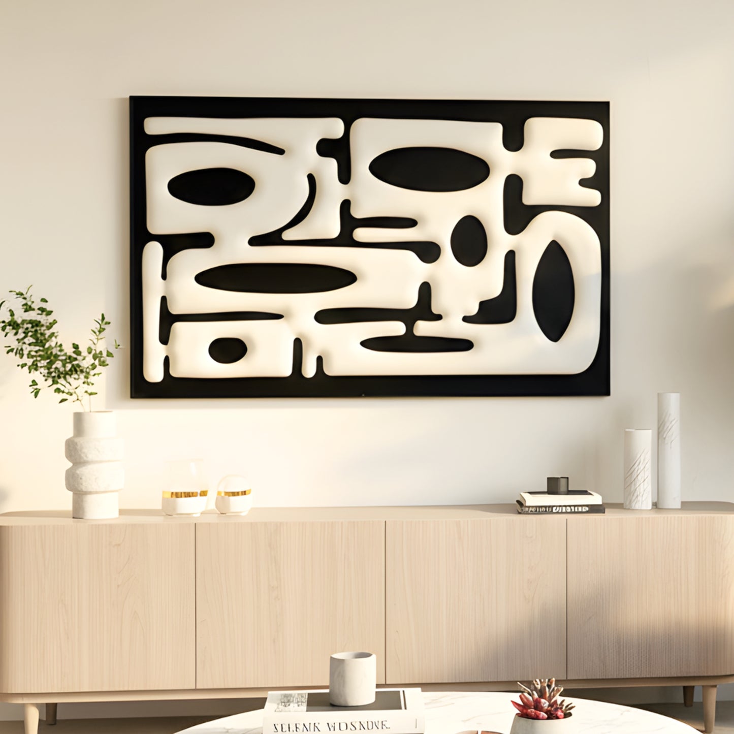 Interlude - Modern Abstract Layered Wood Wall Art ~ 4 ft x 3 ft