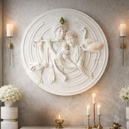 Vrindavan – Radha Krishna Premium Wall Art ~ 4.5 ft Dia