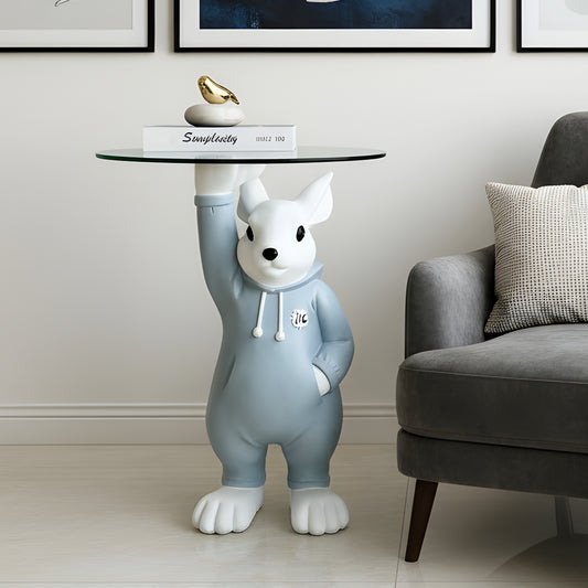 The Buttler Bunny - Rabbit inspired Floor Sculpture/Side Table ~ 2.5 feet Tall