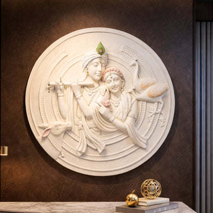 Vrindavan – Radha Krishna Premium Wall Art ~ 4.5 ft Dia