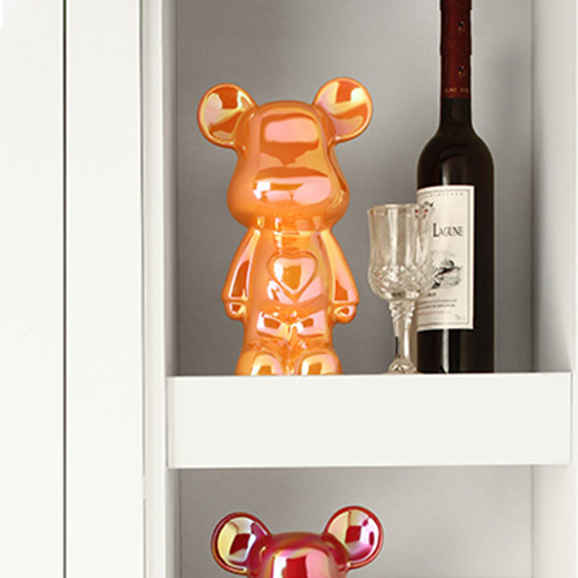Showpiece Joviality of a Playful Soul - Ceramic Bear Table Showpiece - Orange