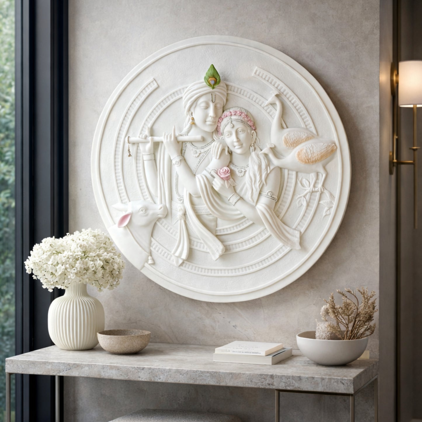 Vrindavan – Radha Krishna Premium Wall Art ~ 4.5 ft Dia