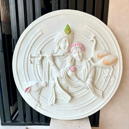 Vrindavan – Radha Krishna Premium Wall Art ~ 4.5 ft Dia