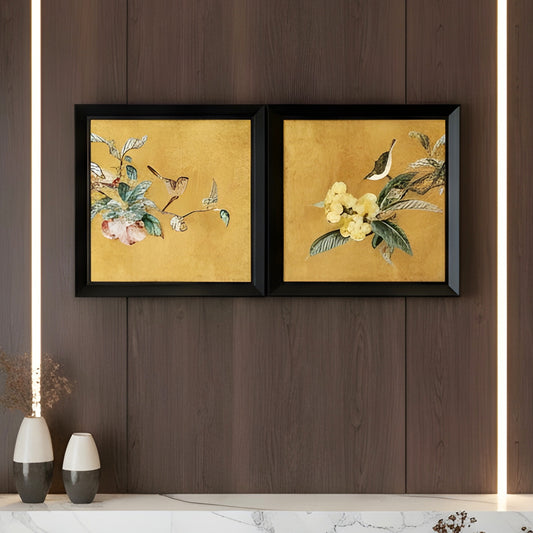 The Orchard – Hand Embroidered Nature Inspired Wall Art (Set of 2) ~ 3 ft x 2 ft