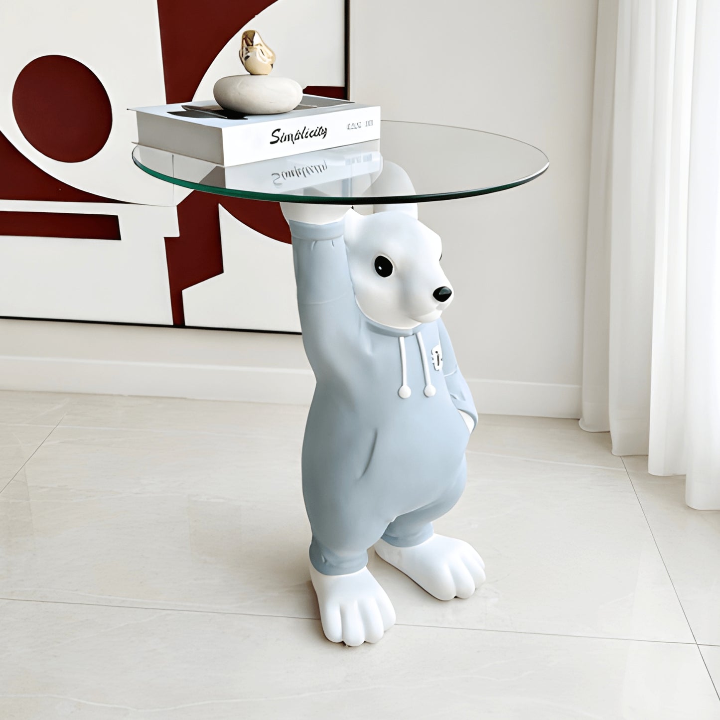 The Buttler Bunny - Rabbit inspired Floor Sculpture/Side Table ~ 2.5 feet Tall