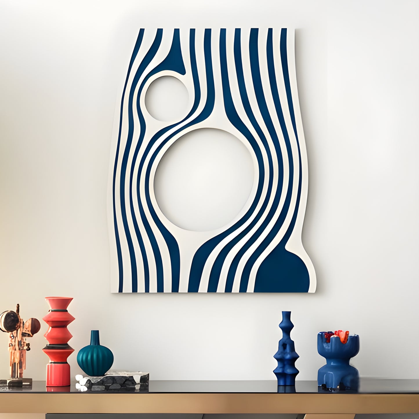 Flowline - Modern Abstract Layered Wood Wall Art ~ 2.5 ft x 3 ft