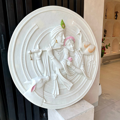 Vrindavan – Radha Krishna Premium Wall Art ~ 4.5 ft Dia