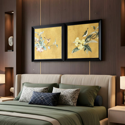 The Orchard – Hand Embroidered Nature Inspired Wall Art (Set of 2) ~ 3 ft x 2 ft