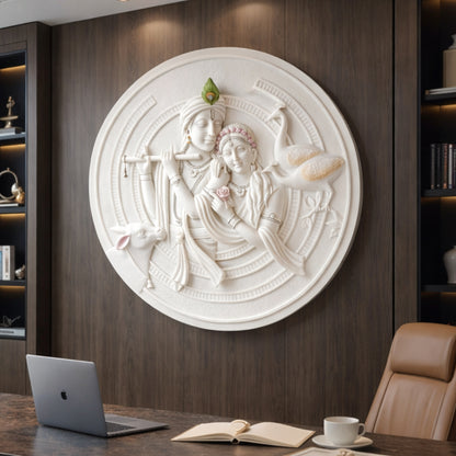 Vrindavan – Radha Krishna Premium Wall Art ~ 4.5 ft Dia