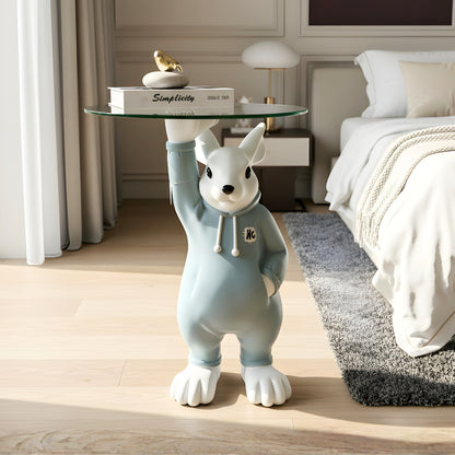 The Buttler Bunny - Rabbit inspired Floor Sculpture/Side Table ~ 2.5 feet Tall