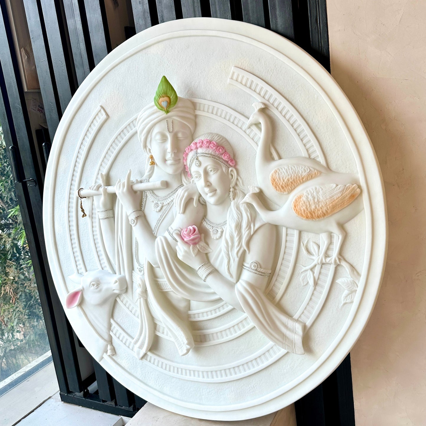 Vrindavan – Radha Krishna Premium Wall Art ~ 4.5 ft Dia