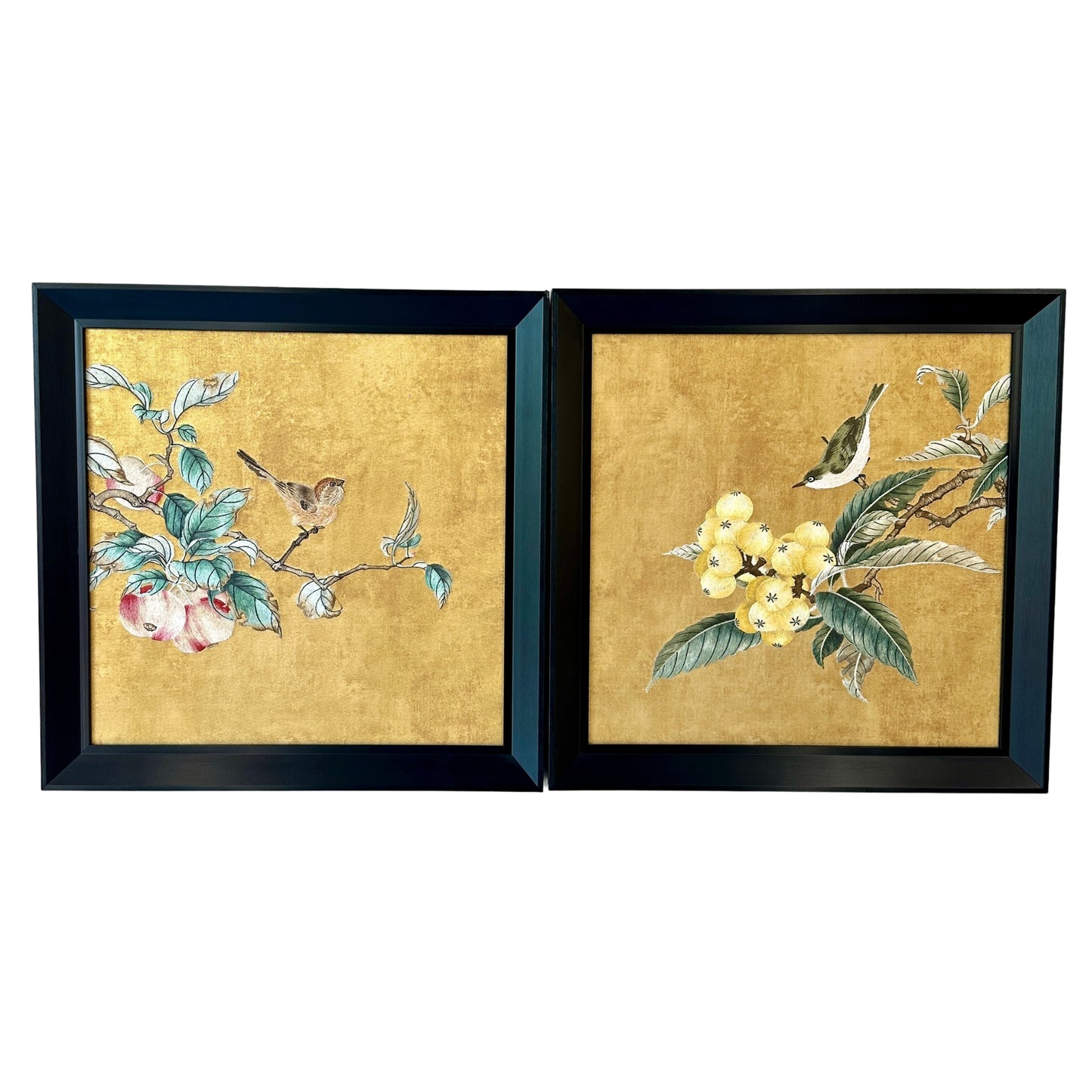 The Orchard – Hand Embroidered Nature Inspired Wall Art (Set of 2) ~ 3 ft x 2 ft