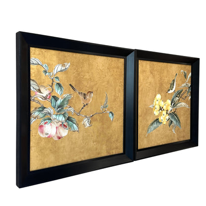 The Orchard – Hand Embroidered Nature Inspired Wall Art (Set of 2) ~ 3 ft x 2 ft