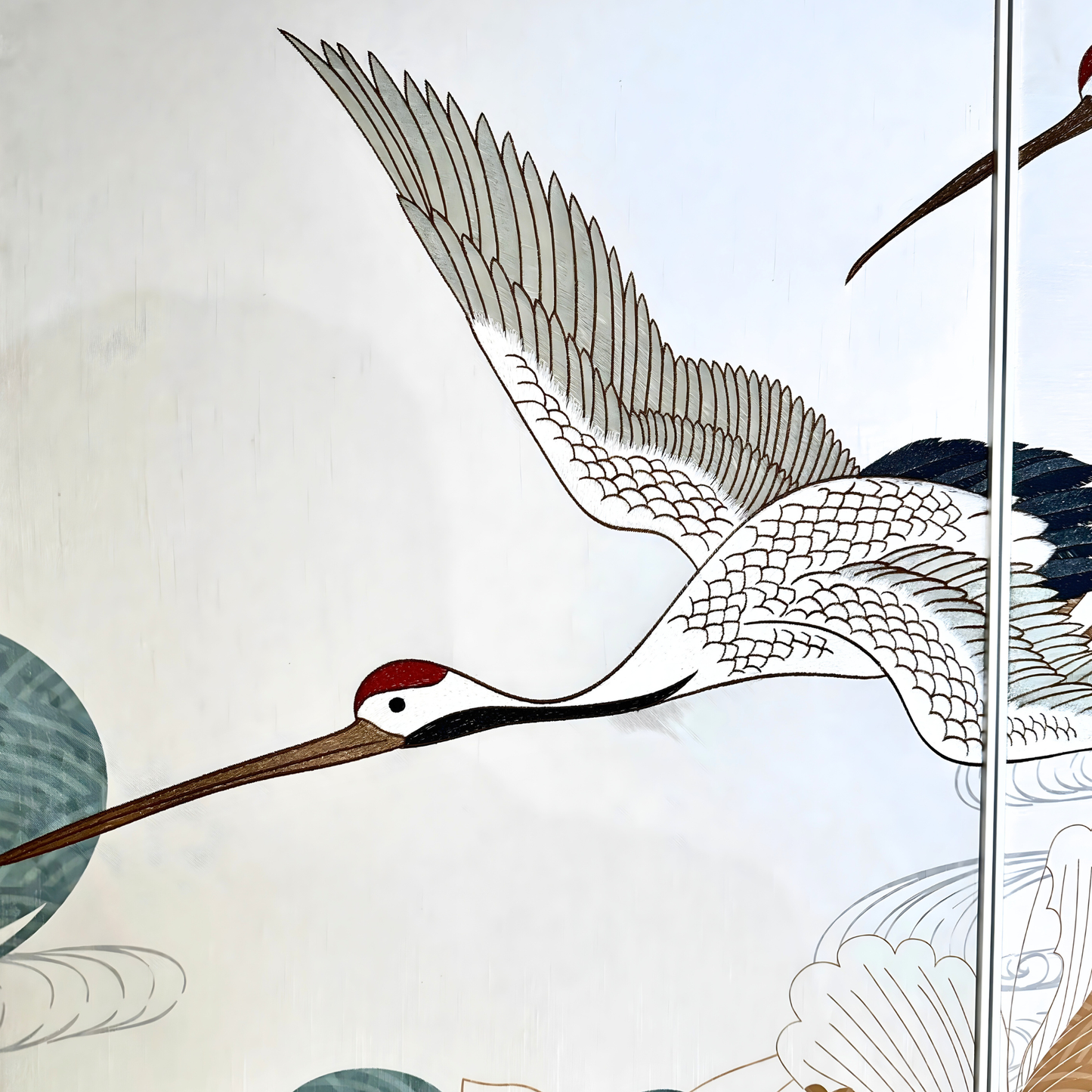 Skybound - Nature-inspired Embroidered Wall Art (Set of 4) ~ 7.5 ft x 4 ft