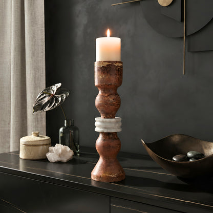 Rosso - Marble Candle Holder