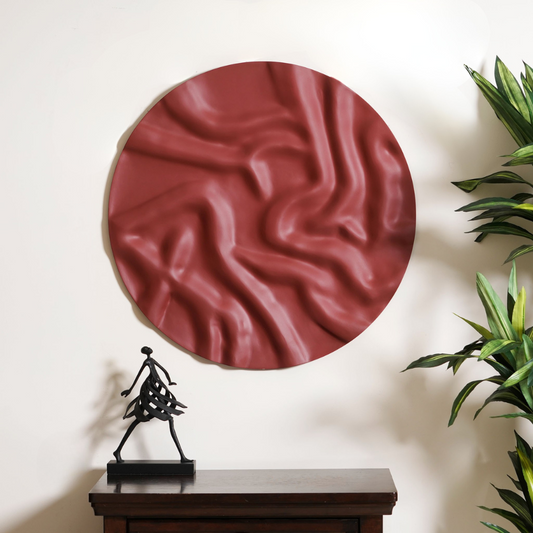Premium Wall Art The Flow - Premium Wooden Wall Art ~ 3 feet Dia - Red