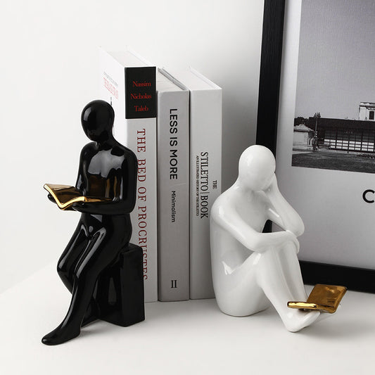 Bookend The Pages of Possibility Table Showpiece & Bookend - Black & White (Set of 2)