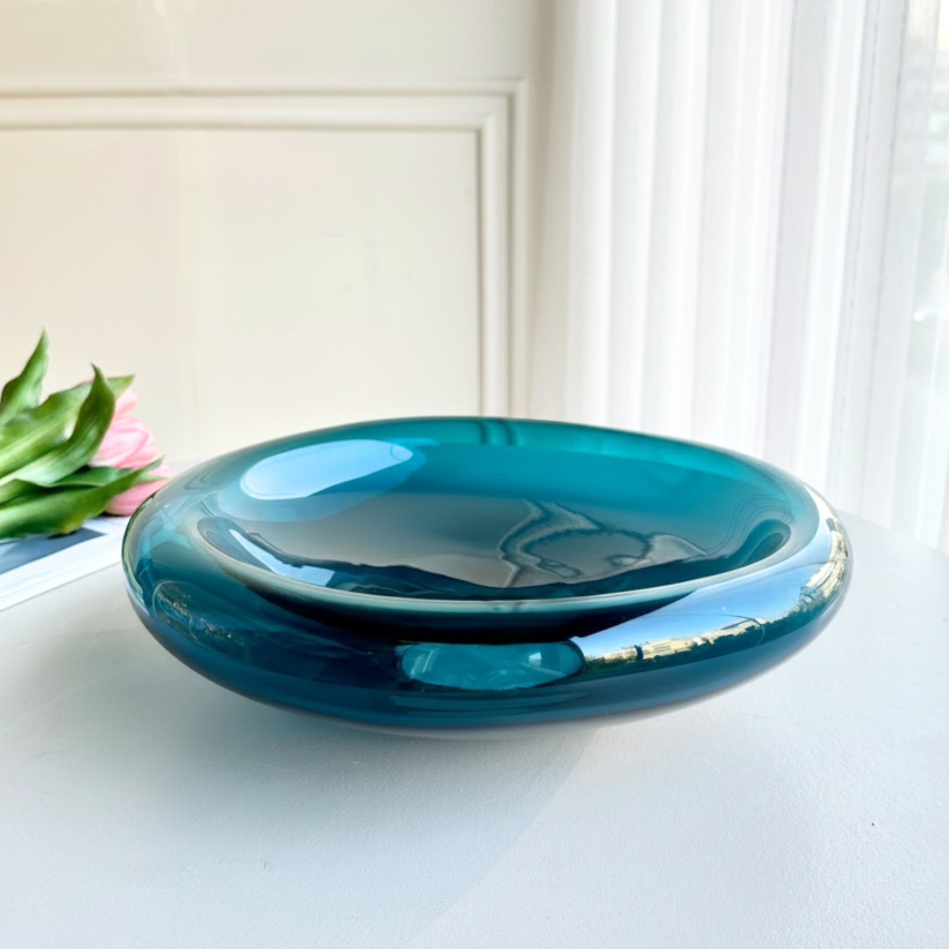 Blue Glass Decorative Bowl by La Muse