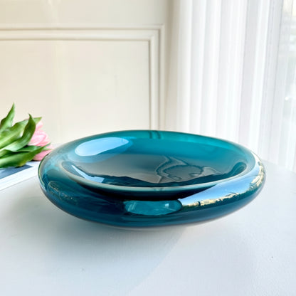 Blue Glass Decorative Bowl by La Muse