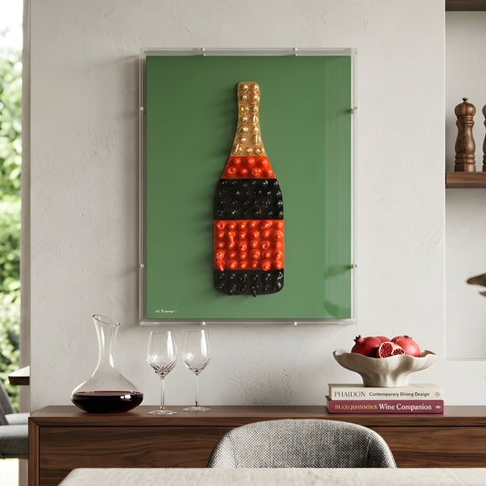 Cuvée by La Muse – 2 ft x 1.5 ft Champagne Bottle Wall Art for Dining & Bar Spaces