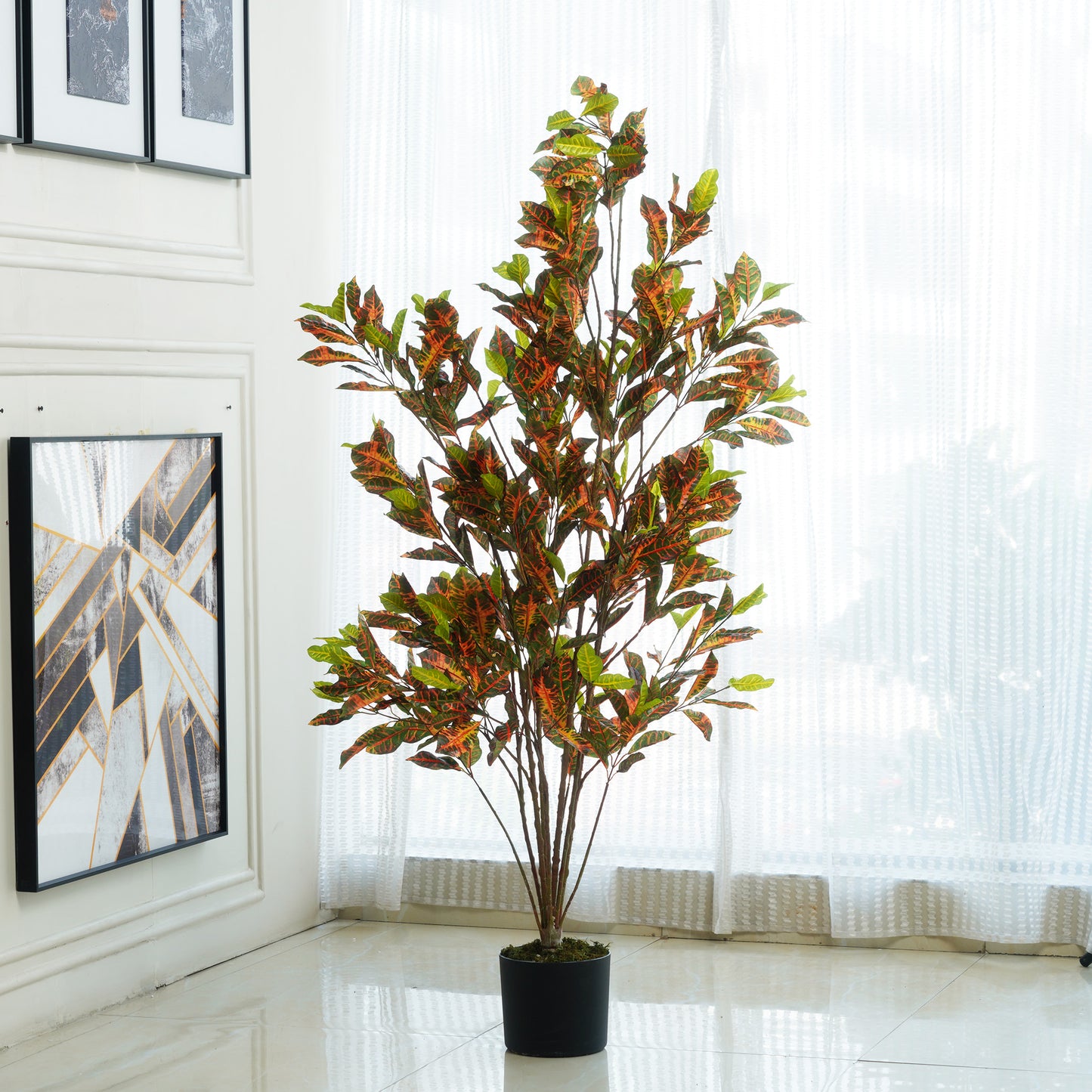Croma - Artificial Croton Tree ~ 5 Feet Tall