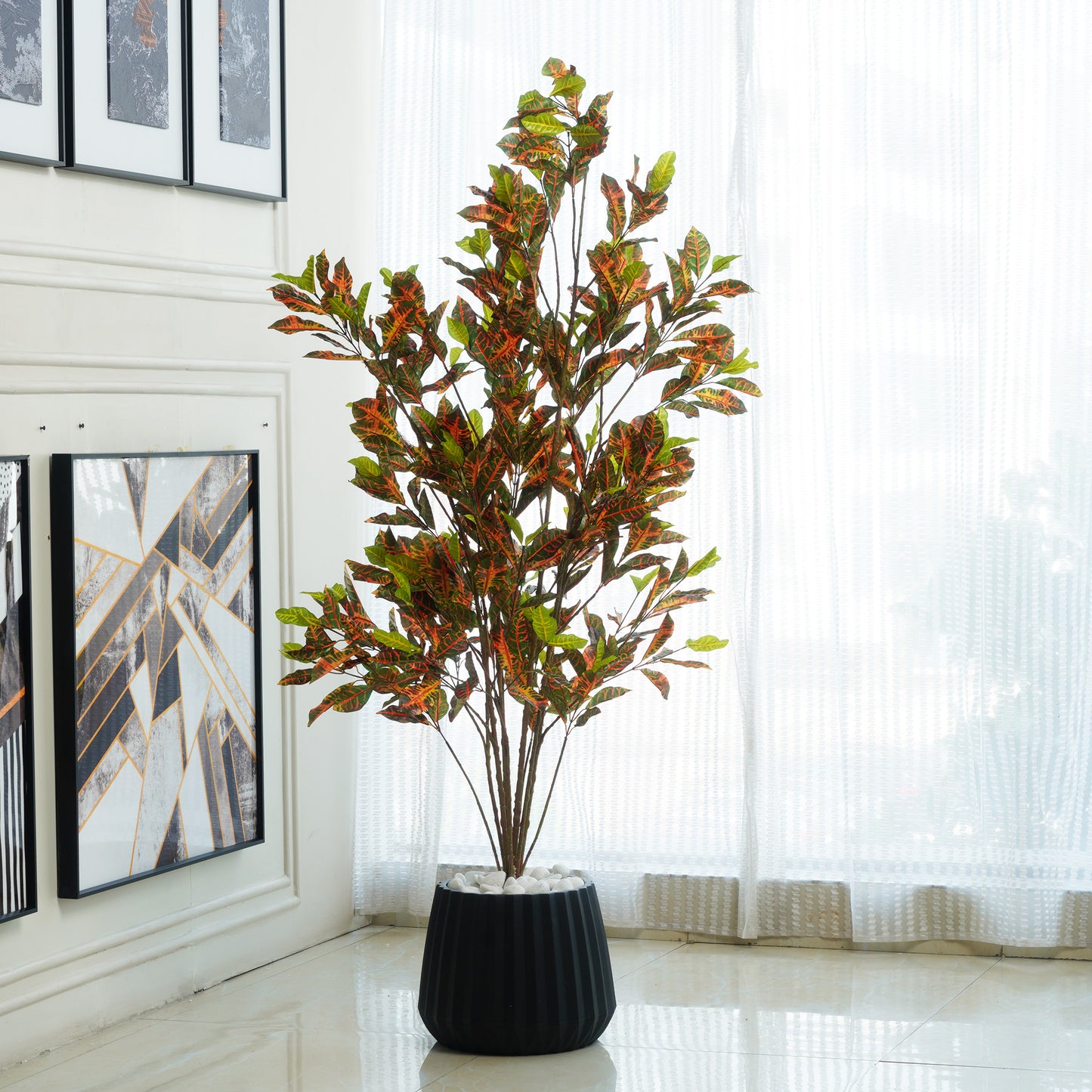 Croma - Artificial Croton Tree ~ 5 Feet Tall
