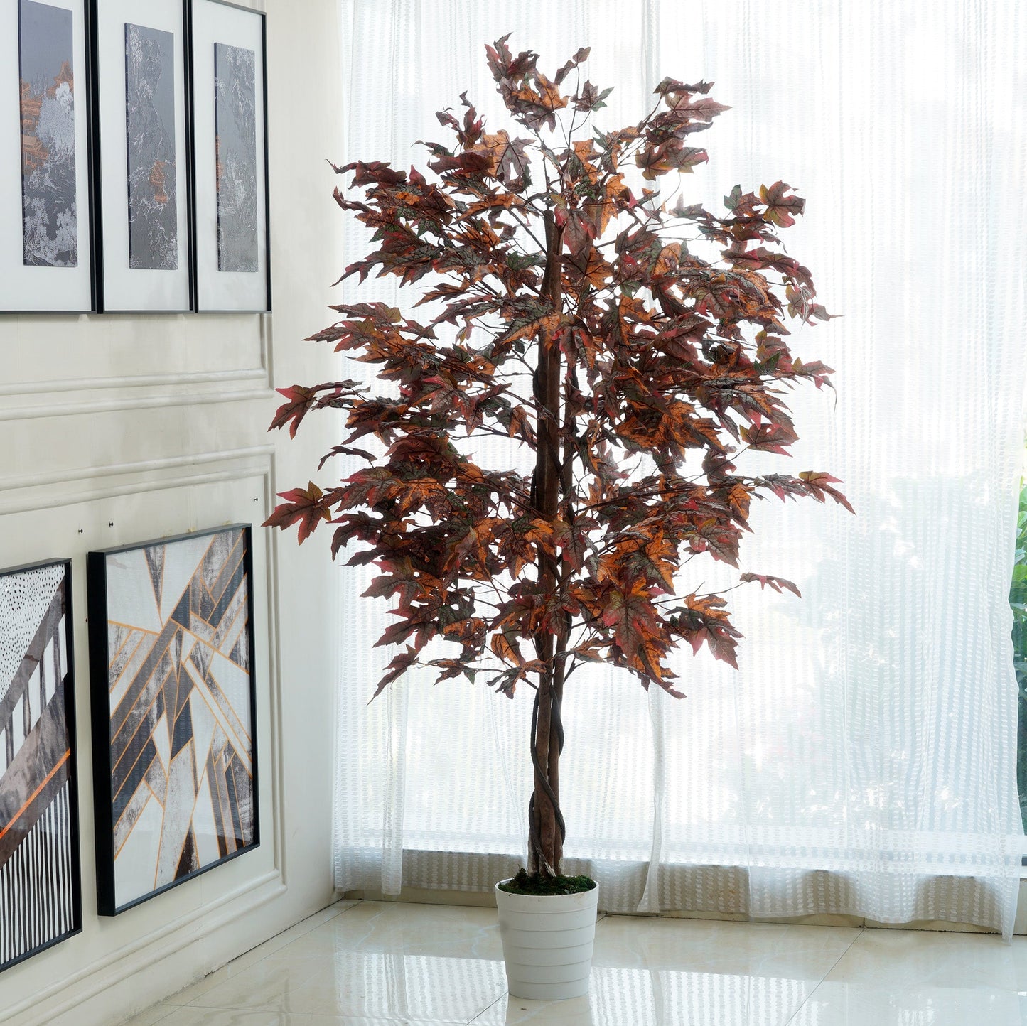 Amberfall - Artificial Maple Tree - Style 2 ~ 6.5 Feet Tall