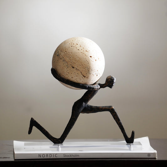 Herculean - Metal & Marble Human Figurine