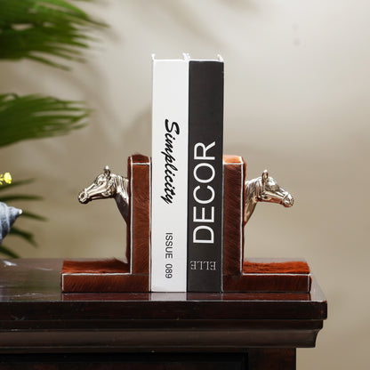 Majestic Mane - Leather & Metal - Horse Inspired Bookends (Set of 2)