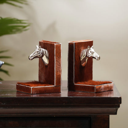 Majestic Mane - Leather & Metal - Horse Inspired Bookends (Set of 2)