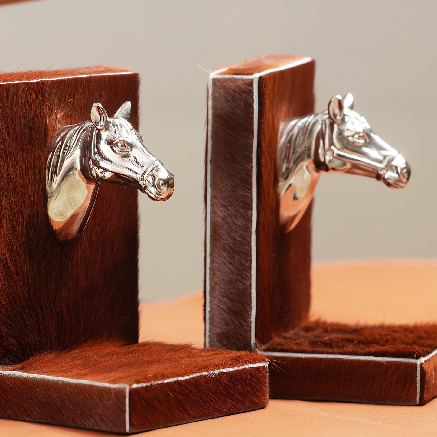 Majestic Mane - Leather & Metal - Horse Inspired Bookends (Set of 2)