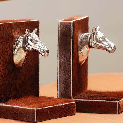 Majestic Mane - Leather & Metal - Horse Inspired Bookends (Set of 2)