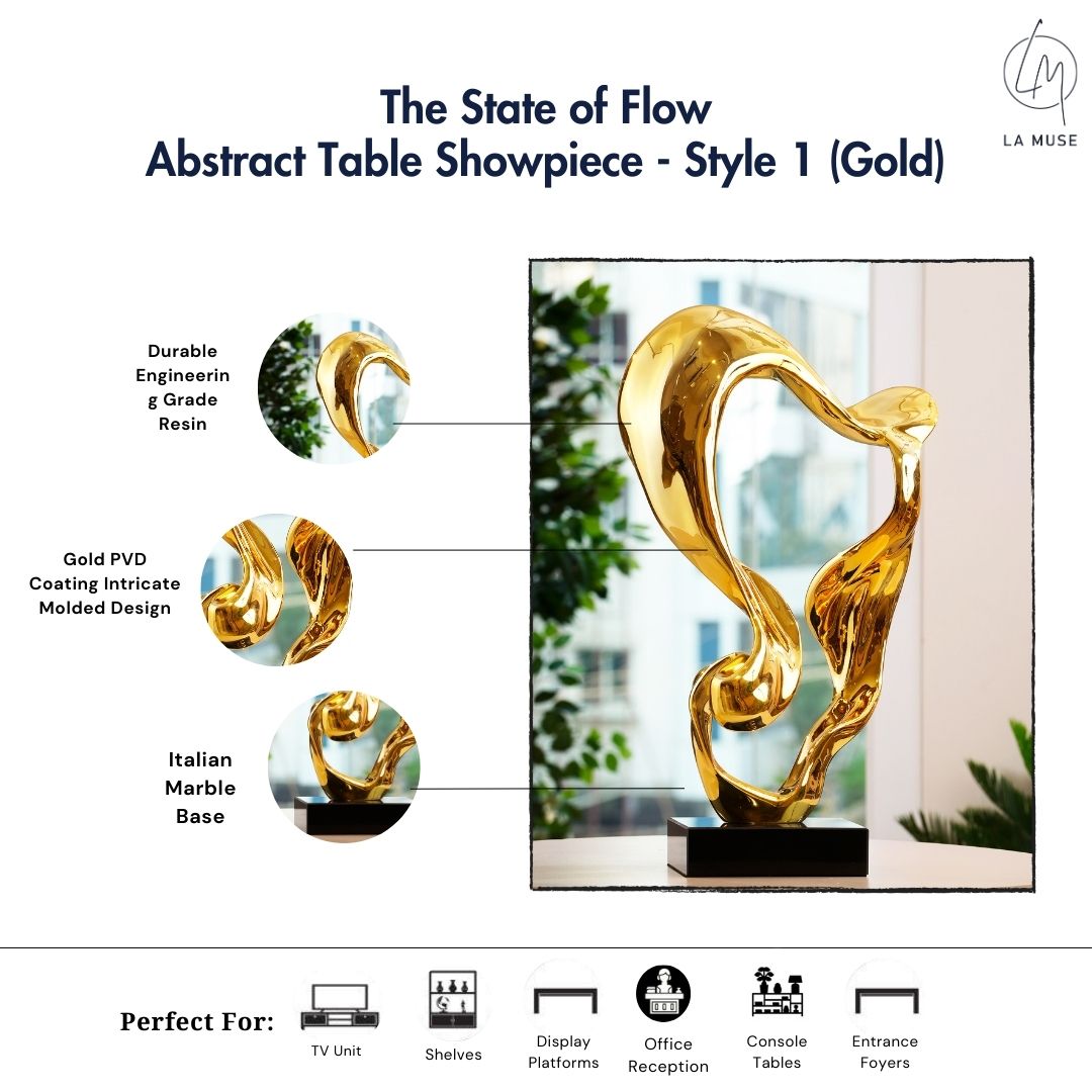 The State of Flow - Resin & Marble Abstract Sculpture ≈ 2.5 Feet Tall - Style 2