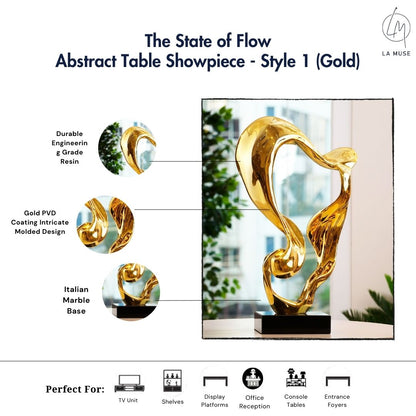 The State of Flow - Resin & Marble Abstract Sculpture ≈ 2.5 Feet Tall - Style 2