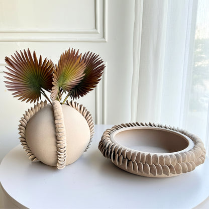 Dune Handcrafted Ceramic Vase & Bowl Set by La Muse