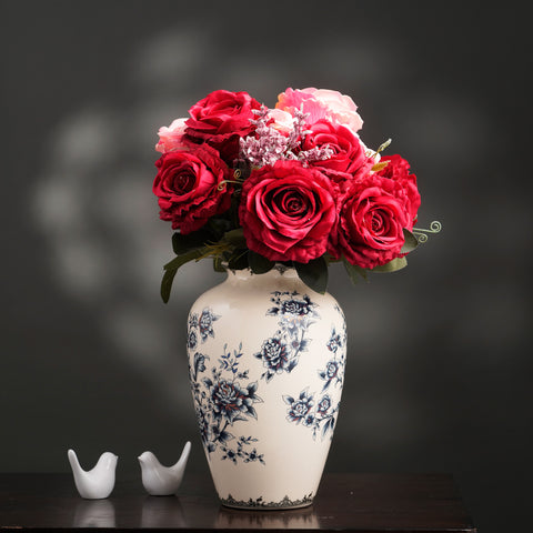 Springtime Bloom Ceramic Decorative Urn
