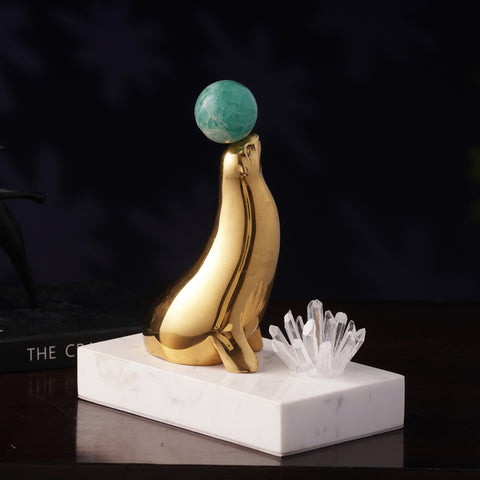 Seal of Happiness - Natural Agate & Copper Seal Table Showpiece