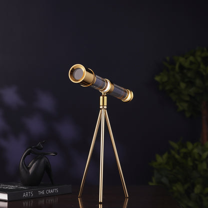 Showpiece Prism Skywatcher - Metal & Crystal Telescope Table Showpiece - Style 2