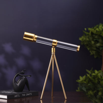 Showpiece Prism Skywatcher - Metal & Crystal Telescope Table Showpiece - Style 2