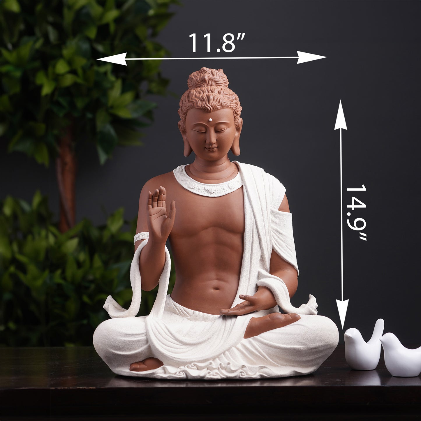 The Healing Spirit - High Porcelain Buddha Statue - 1.2 feet Tall