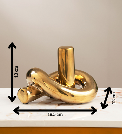 Love’s Eternal Knot - Ceramic Table Showpiece - Gold