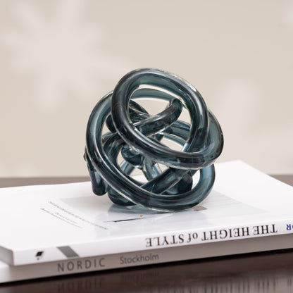 The Tangled Sphere Glass Table Showpiece - Blue