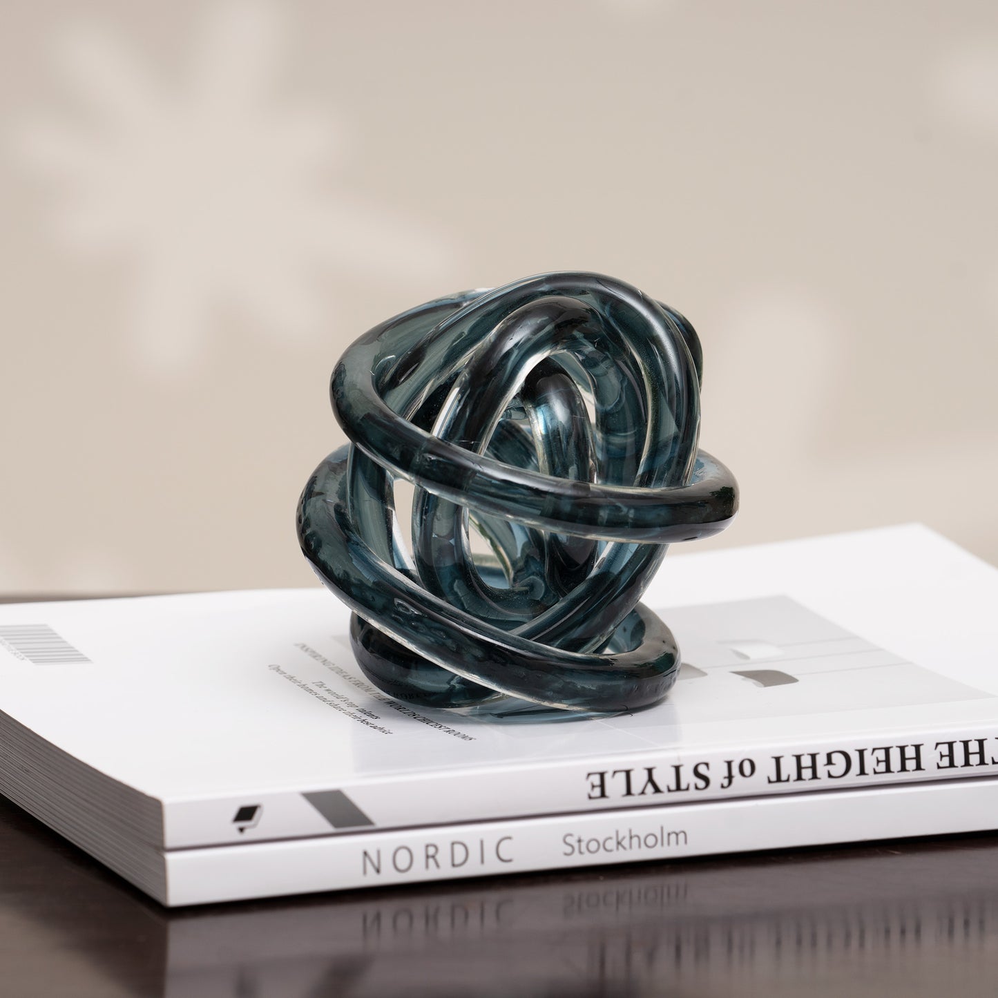 The Tangled Sphere Glass Table Showpiece - Blue