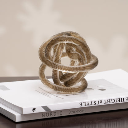 Showpiece The Tangled Sphere Glass Table Showpiece - Champagne