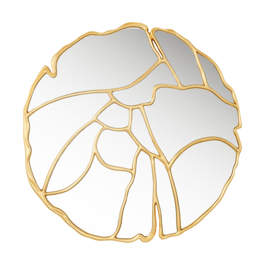 Wall Mirror The Labyrinth - Gold Finish Luxury Wall Mirror ~ 3.3 Feet Dia