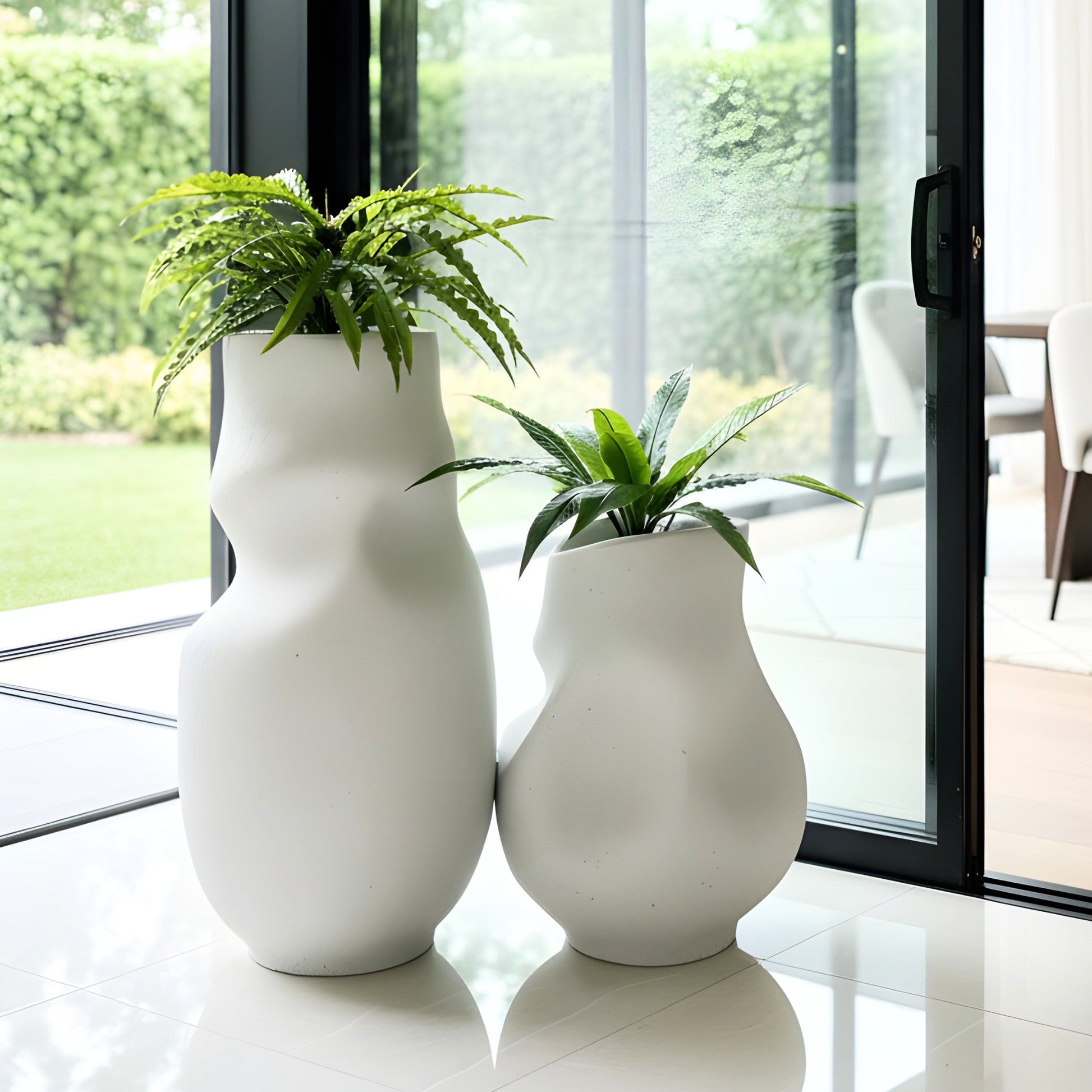 Forma by La Muse ~ 2 ft & 3 ft Large Sculptural GRC Plant Pots for Luxury Interiors