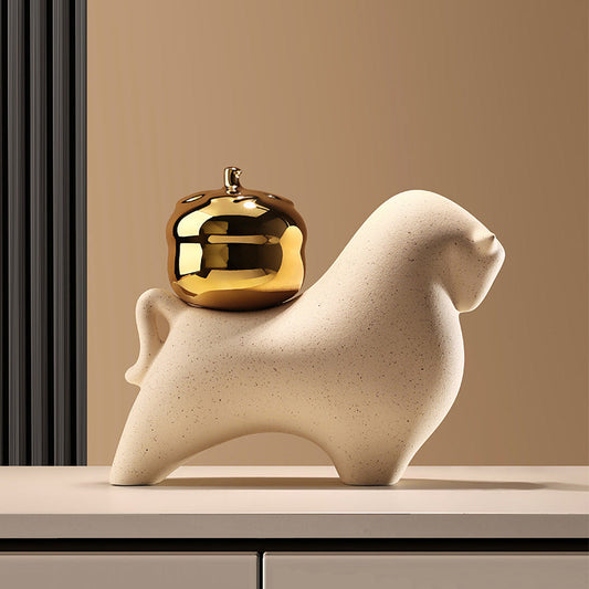Fortuna Ceramic Bull Showpiece for Console Tables & Shelves | La Muse