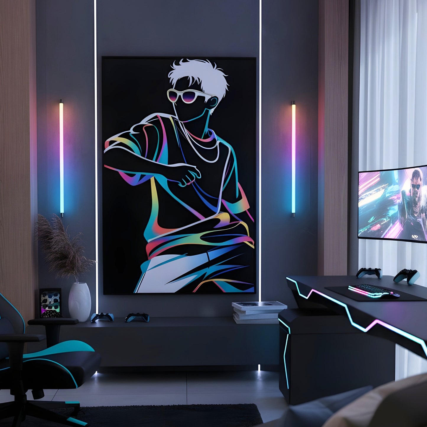 Freestyle - Human Themed LED Wall Art ~ 4 ft x 3 ft